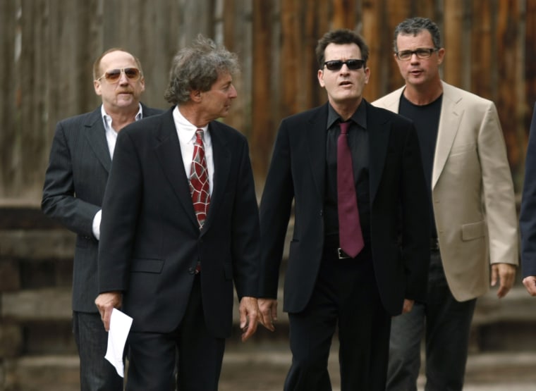 Image: Actor Charlie Sheen arrives with his attorney Richard Cummins at the Pitkin County Courthouse in Aspen